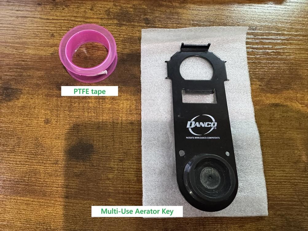 Aerator Key and PTFE Tape (optional)